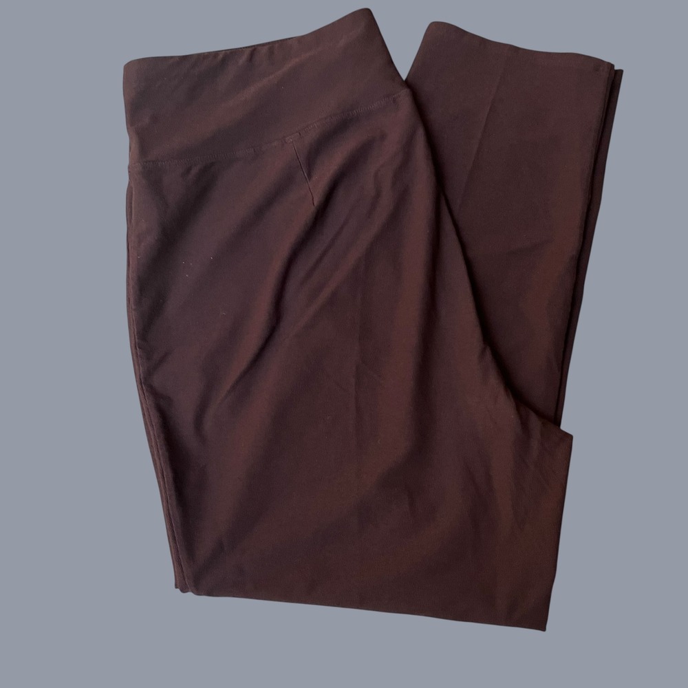 Eileen Fisher Leggings Womens XL Espresso Brown Stretch Ponte Pull On Pant